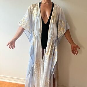 Debbie Katz South Beach Gold Coral Kaftan | 100% Cotton Ombre Maxi Cover-Up